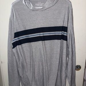 Vineyard Vines Gray and Blue Long Sleeve Tee